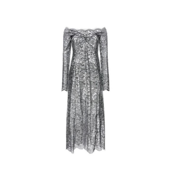 Rabanne Fitted Grey Lace Dress - NWT